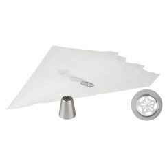 Dr. Oetker Nozzle - Magnolia & 4 Disposable Piping Bags